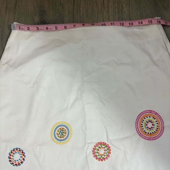 Bamboo Traders White Mini Skirt Beaded Circles Sz 12 Cotton Tropical Retro Y2K - Picture 3 of 8
